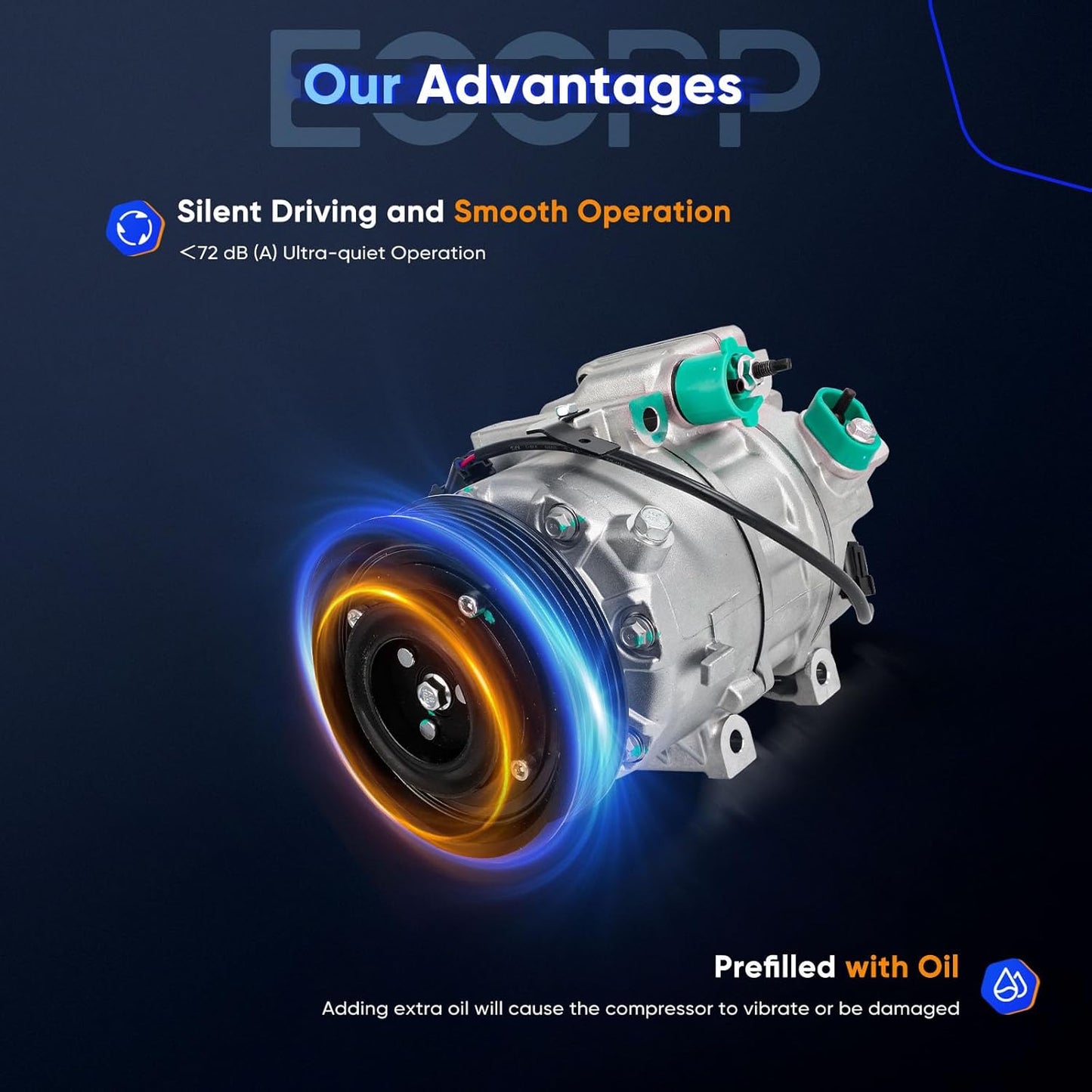 2013-2018 Hyundai Santa Fe & Kia Sorento 3.3L AC Compressor with Clutch – Rapid Cooling
