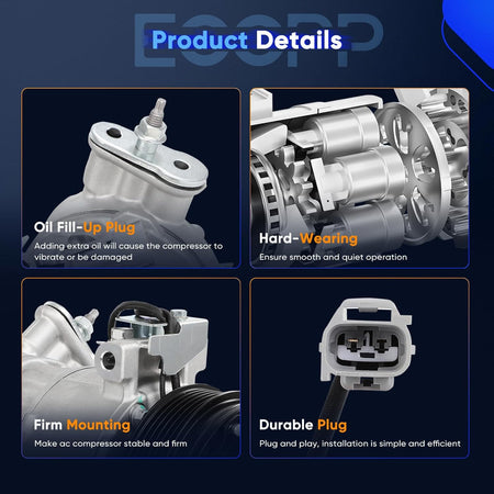 AC Compressor with Clutch for Ram ProMaster City 2.4L 2015-2022 – Rapid Cooling - KUDUPARTS