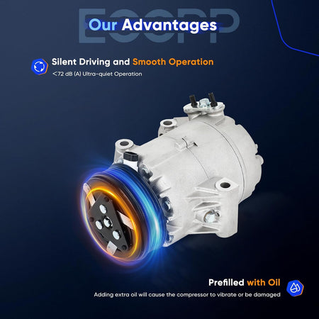 AC Compressor with Clutch – Fits Chevrolet Malibu & Pontiac G6 3.5L (2004-2006) - KUDUPARTS