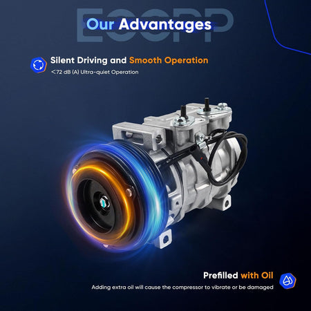 A/C Compressor with Clutch – Fast Cooling, Fits Suzuki Aerio 2.0L (2002-2003) & 2.3L (2004-2007) - KUDUPARTS