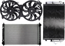 620-453 Cooling Fan + 2988 Radiator + 3639 Condenser Kit Compatible with Nissan Altima 2007-2013