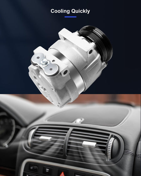 Air Conditioning Compressor with Clutch, Compatible with Buick Century (1996-2005), Chevrolet Impala, Lumina, Malibu, Monte Carlo, and Oldsmobile Cutlass - KUDUPARTS