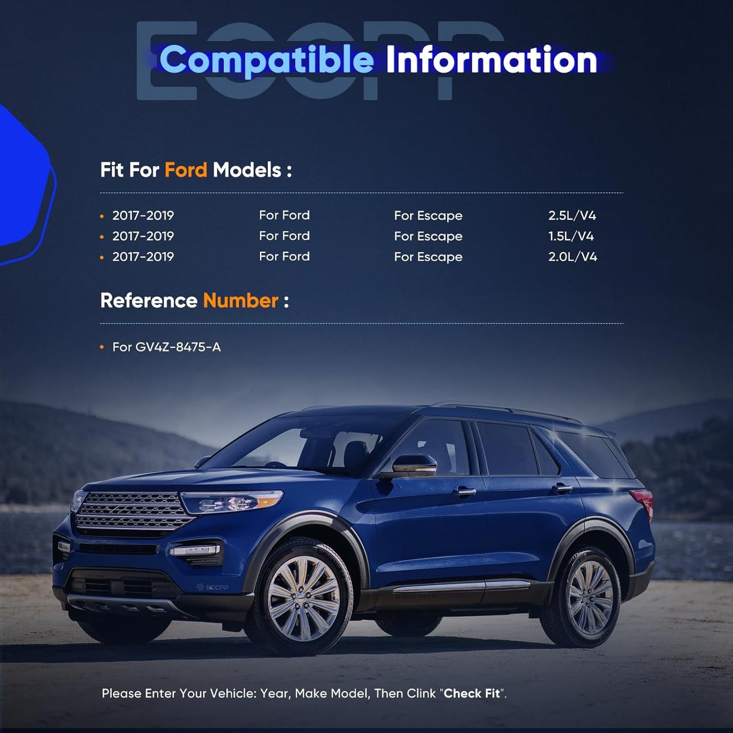 2017 Ford Escape SE 2.0L & Titanium 1.5L Active Grille Shutter Radiator Control Assembly (Without Motor)