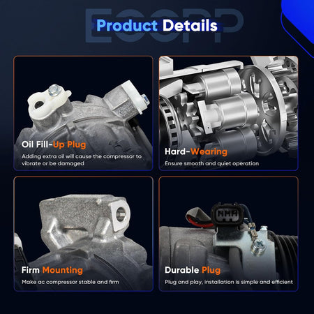 AC Compressor with Clutch – Compatible with Honda Accord 1.5L (2018–2022) - KUDUPARTS