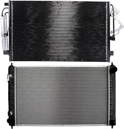 Replacement Radiator 2988 & Condenser 3639 Compatible with Nissan Altima 2.5L (2007-2013), Altima 3.5L (2007-2013), Maxima 3.5L (2009-2014)