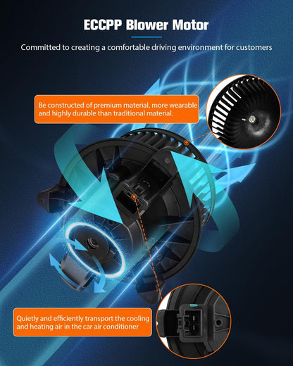 AC Blower Motor Compatible with 2015-2023 Ford Transit-150/250/350, Transit-350 HD, & 2022-2023 E-Transit – HVAC Heater Blower Motor Replacement (700359)