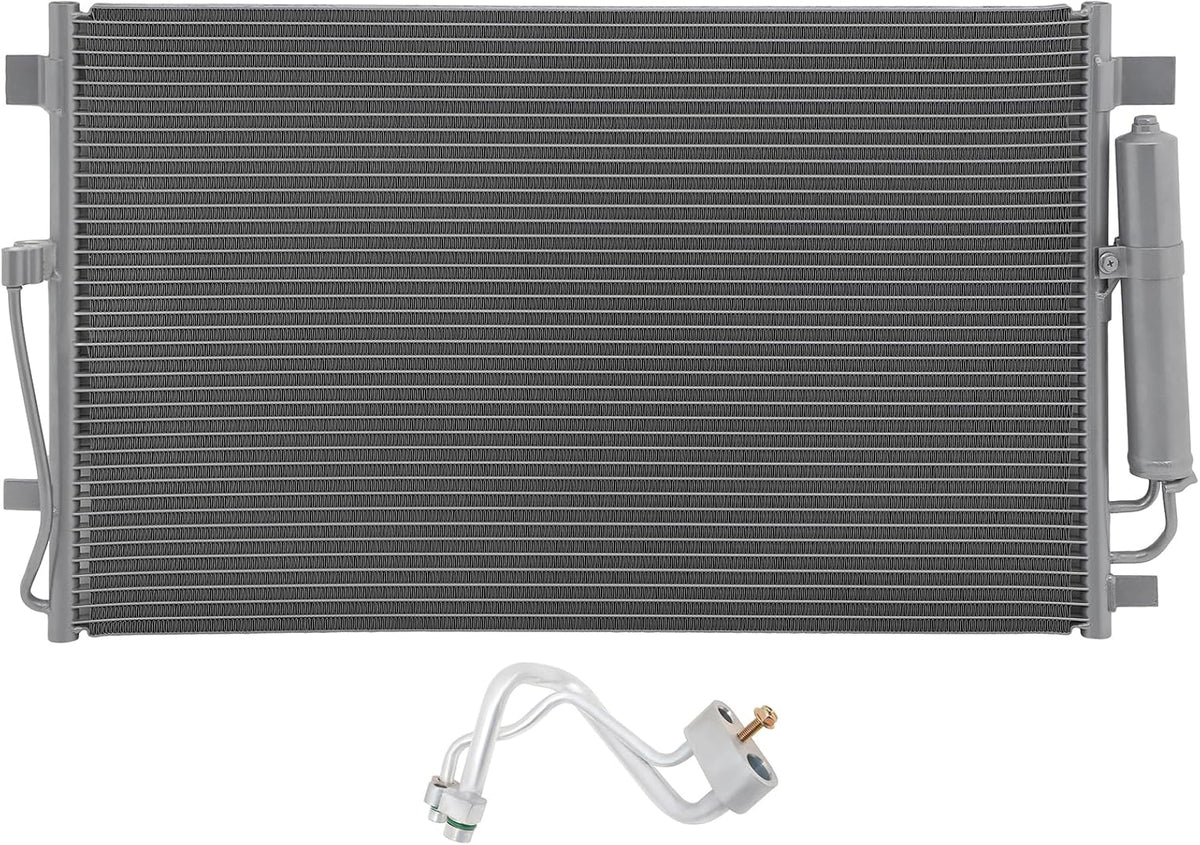 AC Condenser Compatible with 2011-2016 Nissan Altima & 2016-2017 Maxima | Radiator Cooling Fan Assembly | Replacement 4128, 4128C, CN 4128PFC, CN4128PFC, 940672 - KUDUPARTS