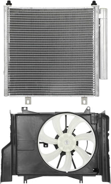 4331 A/C Condenser Cooling Fan Assembly Compatible with 2014-2015 Mitsubishi Mirage - KUDUPARTS