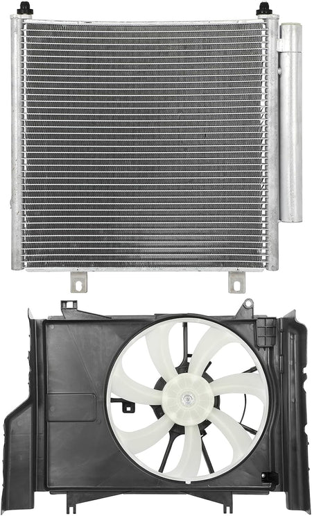 4331 A/C Condenser Cooling Fan Assembly Compatible with 2014-2015 Mitsubishi Mirage - KUDUPARTS