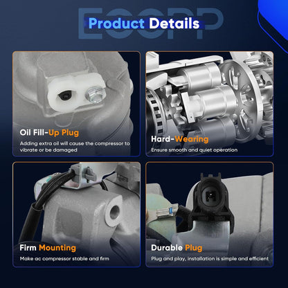A/C Compressor with Clutch – Compatible with Honda Accord 2.4L (2013-2017)