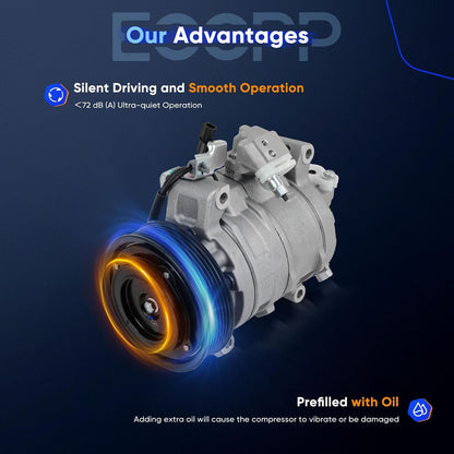 A/C Compressor with Clutch – Compatible with Honda Accord 2.4L (2013-2017)