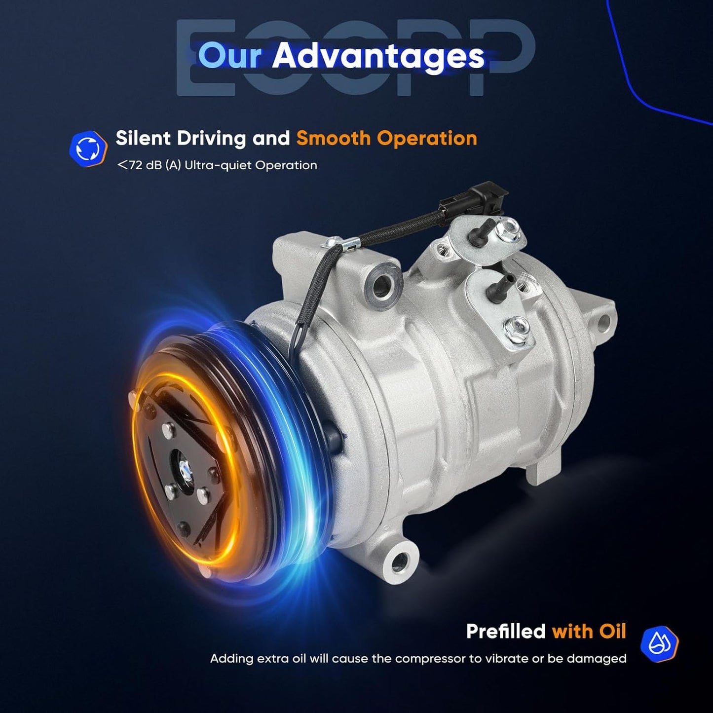 A/C Compressor with Clutch – Compatible with Ford Edge & Lincoln MKX 3.5L (2007-2010)