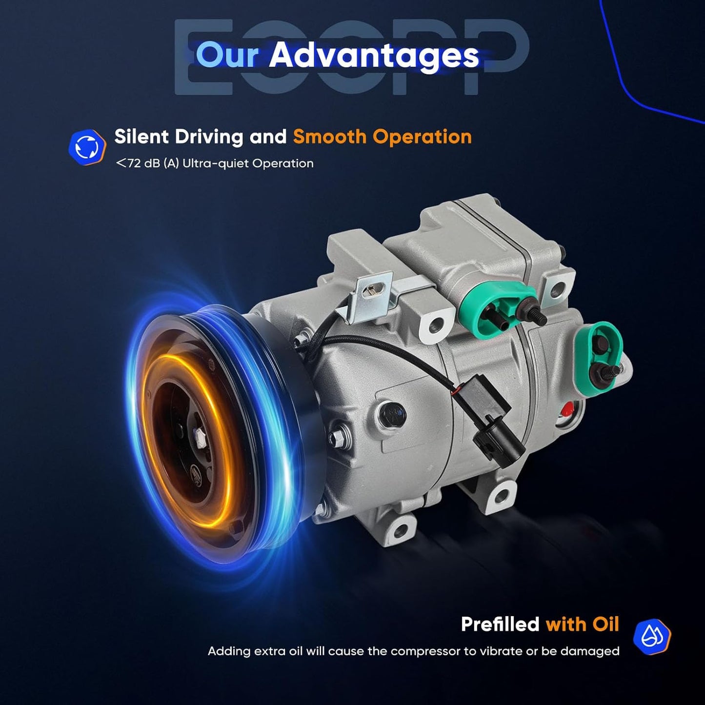 2006-2012 Hyundai Azera, Santa Fe, Sonata & Kia Magentis, Optima, Sorento A/C Compressor with Clutch