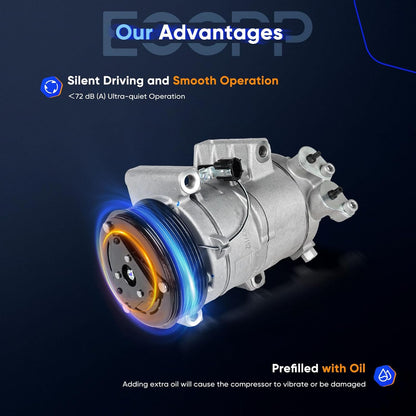A/C Compressor with Clutch – Compatible with Infiniti QX56 5.6L (2004-2013) & Nissan NV2500/NV3500 (2012-2016)