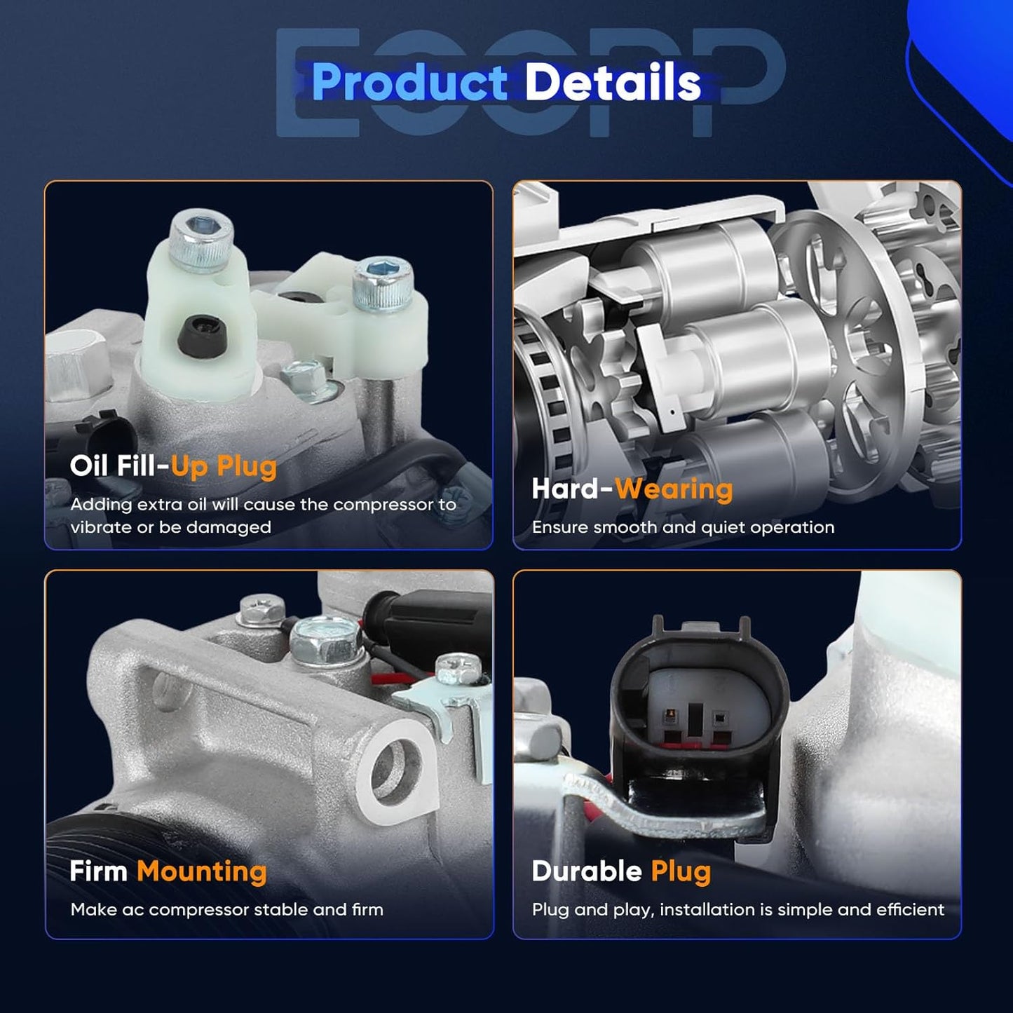A/C Compressor with Clutch – Compatible with Mercedes-Benz C230, C280, C350, E300, E350, GLK300 (2008-2012)