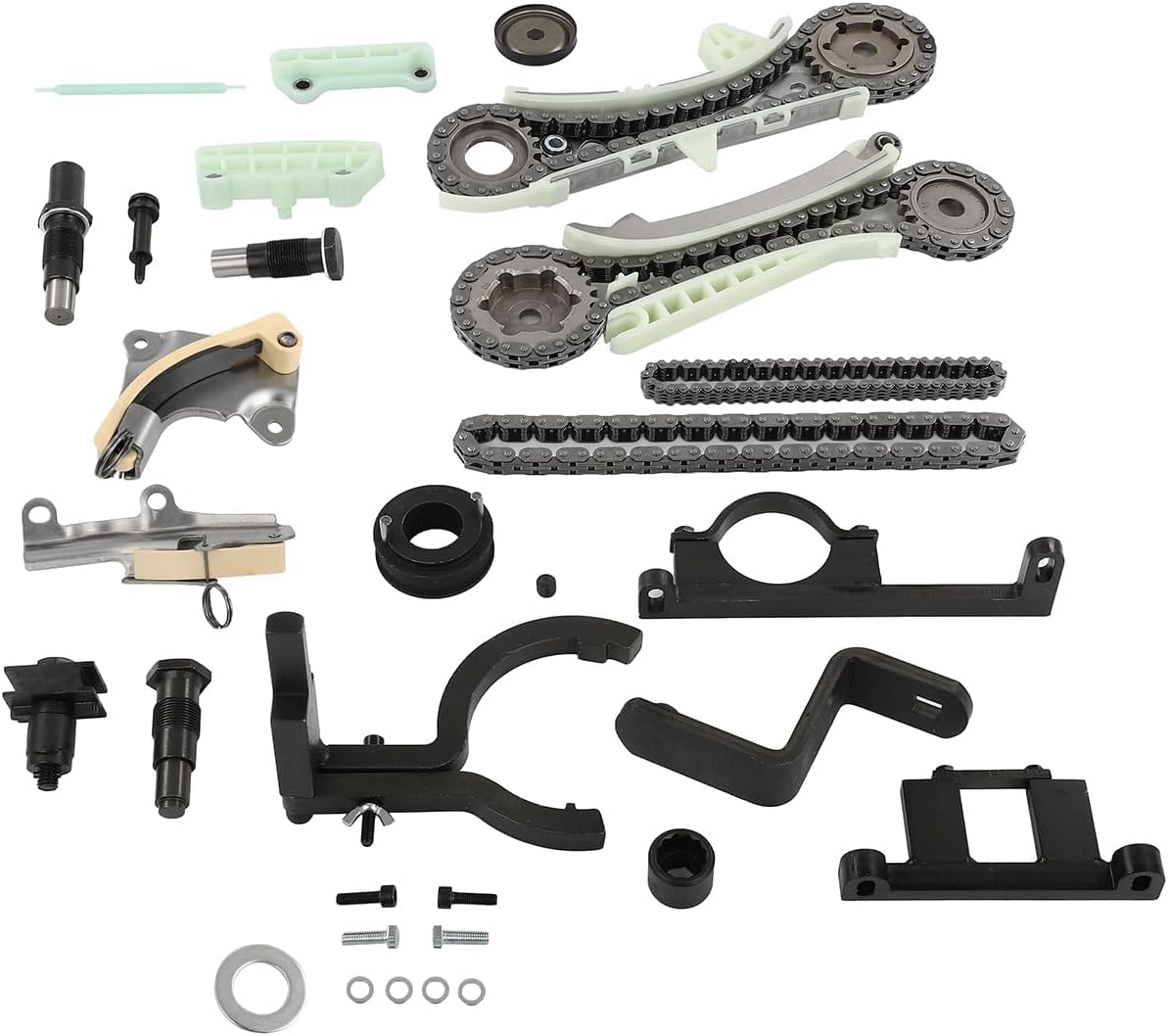 Engine Timing Chain Kit for Ford Explorer Sport (2001-2011) & Ford Ranger – OE 1L2Z-6L266-AA, 2L2Z-6306-AA – Includes Jack Shaft Chain, Sprocket, Tensioner & Guide