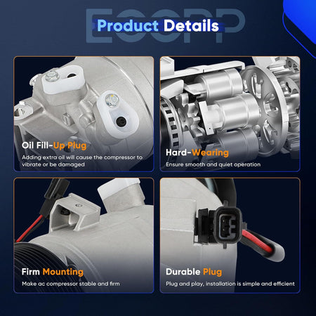 AC Compressor Compatible with Nissan Murano, Maxima, Quest, Pathfinder & Infiniti QX60 3.5L 2008-2015 – Fast Cooling - KUDUPARTS