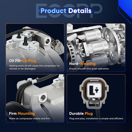 Honda Accord 2.4L A/C Compressor with Clutch (2003-2007) - KUDUPARTS