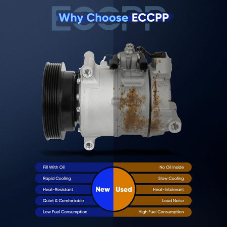 AC Compressor with Clutch – Compatible with 2008-2012 Land Rover LR2 3.2L & 2011-2016 Volvo S60 XC60 3.0L - KUDUPARTS