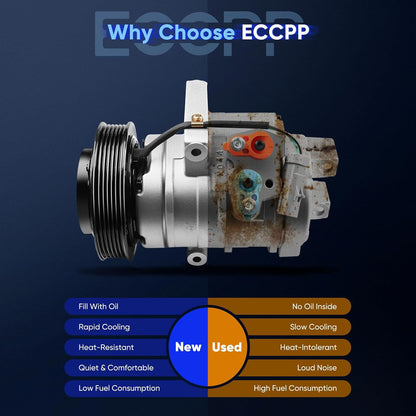 AC Compressor with Clutch for Chrysler 300, Dodge Charger & Magnum 2.7L (2006-2010)
