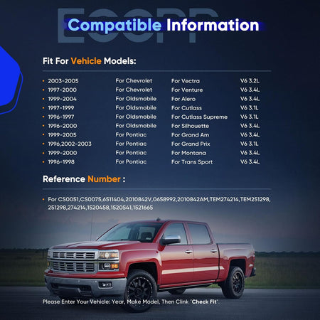 AC Compressor Compatible with Chevrolet Impala 3.4L (2002-2003) & Pontiac Grand Prix 3.1L (1996-2003) - KUDUPARTS
