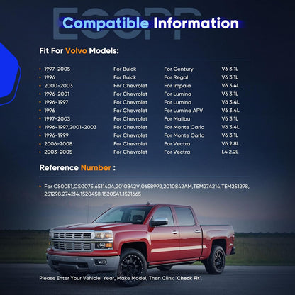 AC Compressor Compatible with Chevrolet Impala 3.4L (2002-2003) & Pontiac Grand Prix 3.1L (1996-2003)