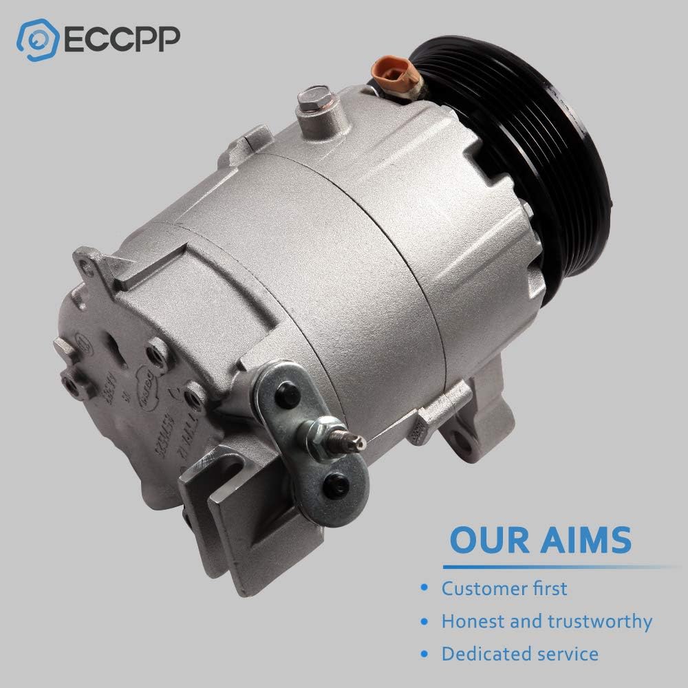 AC Compressor with Clutch for Chevrolet Impala, Malibu, Monte Carlo & Pontiac G6 3.5L 3.9L 2006-2011 – Fast Cooling, 6 Grooves - KUDUPARTS