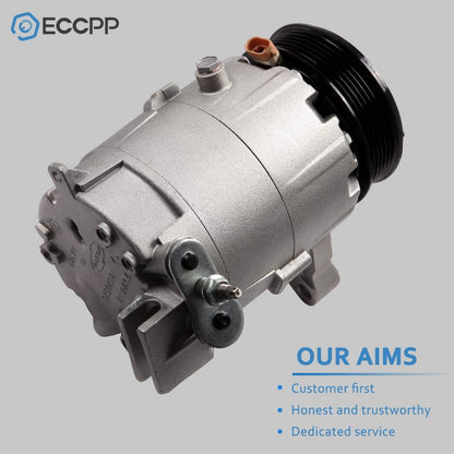 AC Compressor with Clutch for Chevrolet Impala, Malibu, Monte Carlo & Pontiac G6 3.5L 3.9L 2006-2011 – Fast Cooling, 6 Grooves