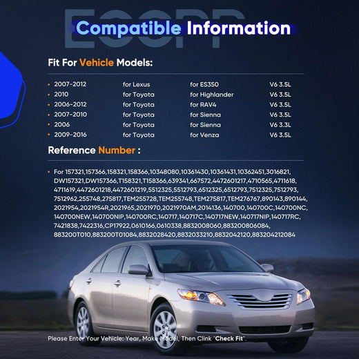 A/C Compressor with Clutch – 2007-2013 Lexus ES350, Toyota Sienna & Venza 3.5L – Fast Cooling AC Compressor - KUDUPARTS