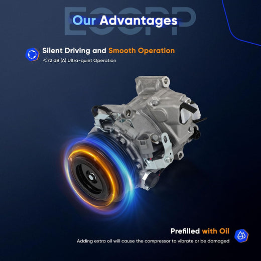 A/C Compressor with Clutch – 2007-2013 Lexus ES350, Toyota Sienna & Venza 3.5L – Fast Cooling AC Compressor - KUDUPARTS