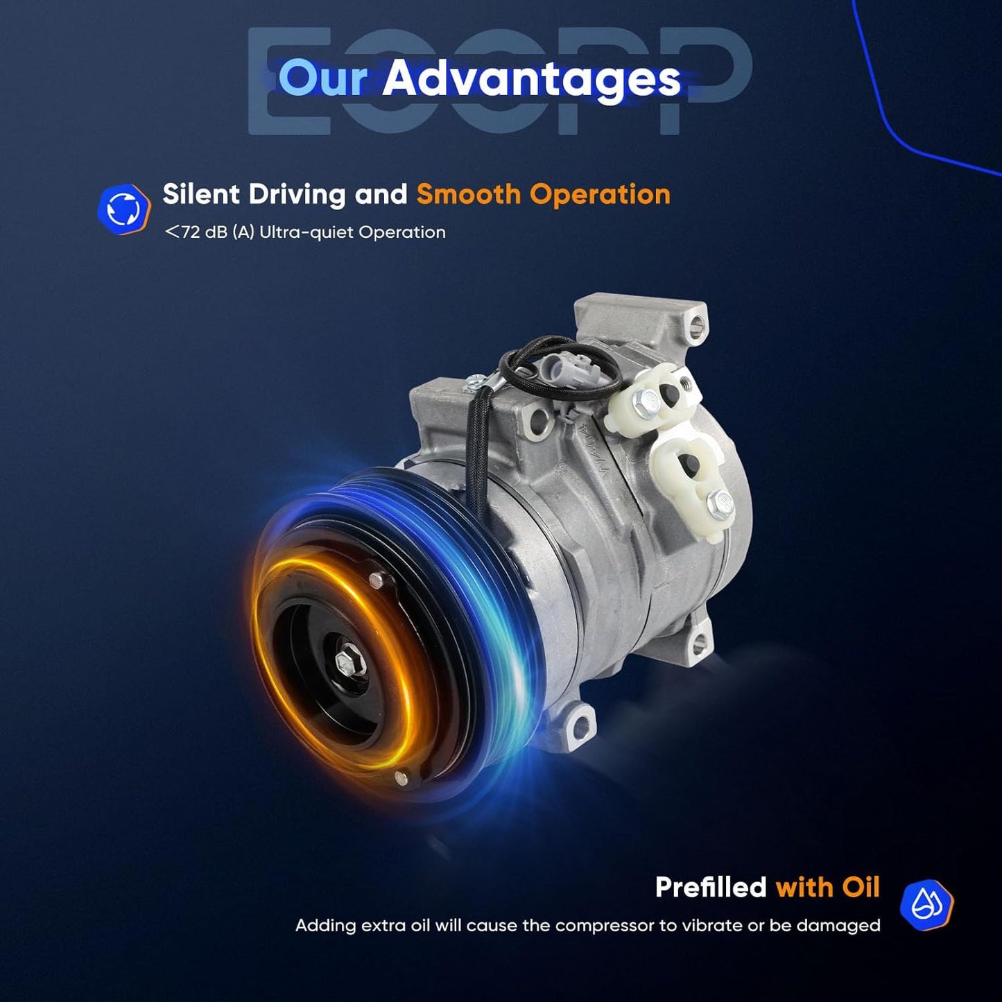 AC Compressor with Clutch – Compatible with Scion tC 2.4L (2005-2010)