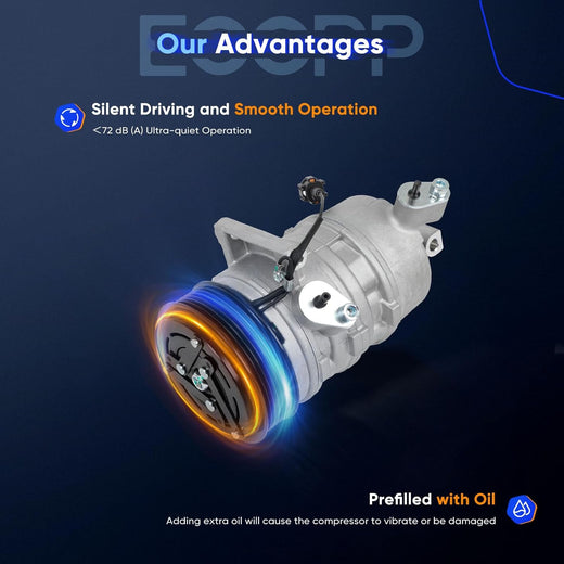 A/C Compressor with Clutch – Compatible with Nissan Frontier, Xterra 4.0L (2005-2019) & Suzuki Equator 4.0L (2009-2012) - KUDUPARTS