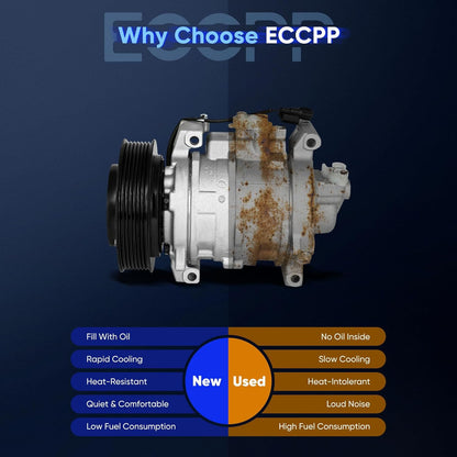 A/C Compressor with Clutch – Fast Cooling – Compatible with Honda Accord 2.4L (2008-2012) & Crosstour 2.4L (2012-2015)