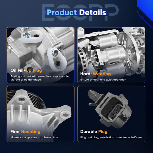 AC Compressor 3.5L – Compatible with Infiniti QX60 (2007–2019), Nissan Altima & Pathfinder - KUDUPARTS