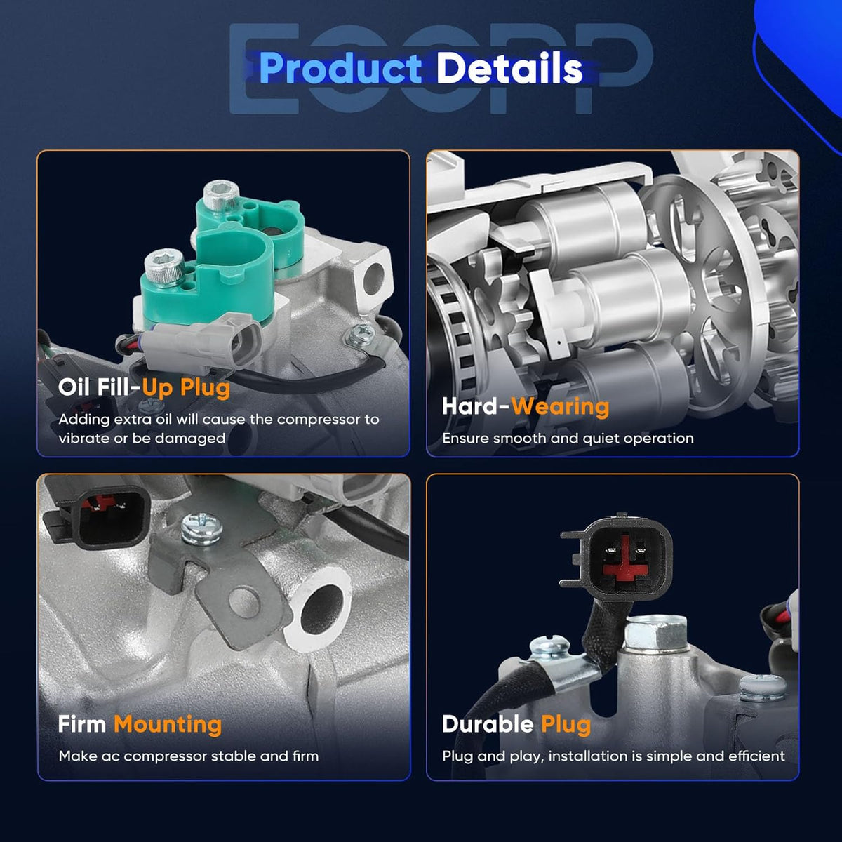 A/C Compressor with Clutch – Compatible with Ford Focus 2.0L (2014-2018) - KUDUPARTS