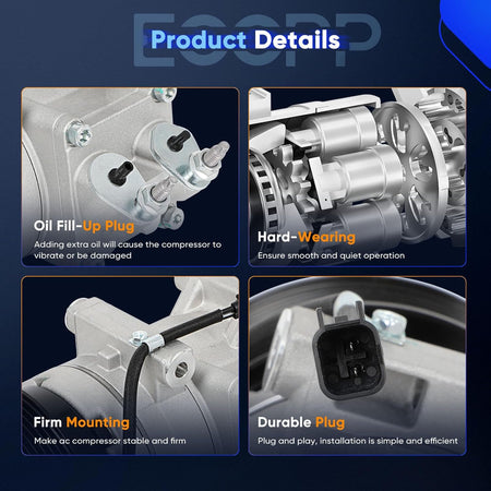 AC Compressor with Clutch – Compatible with Ford Fiesta 1.6L (2010-2013) - KUDUPARTS