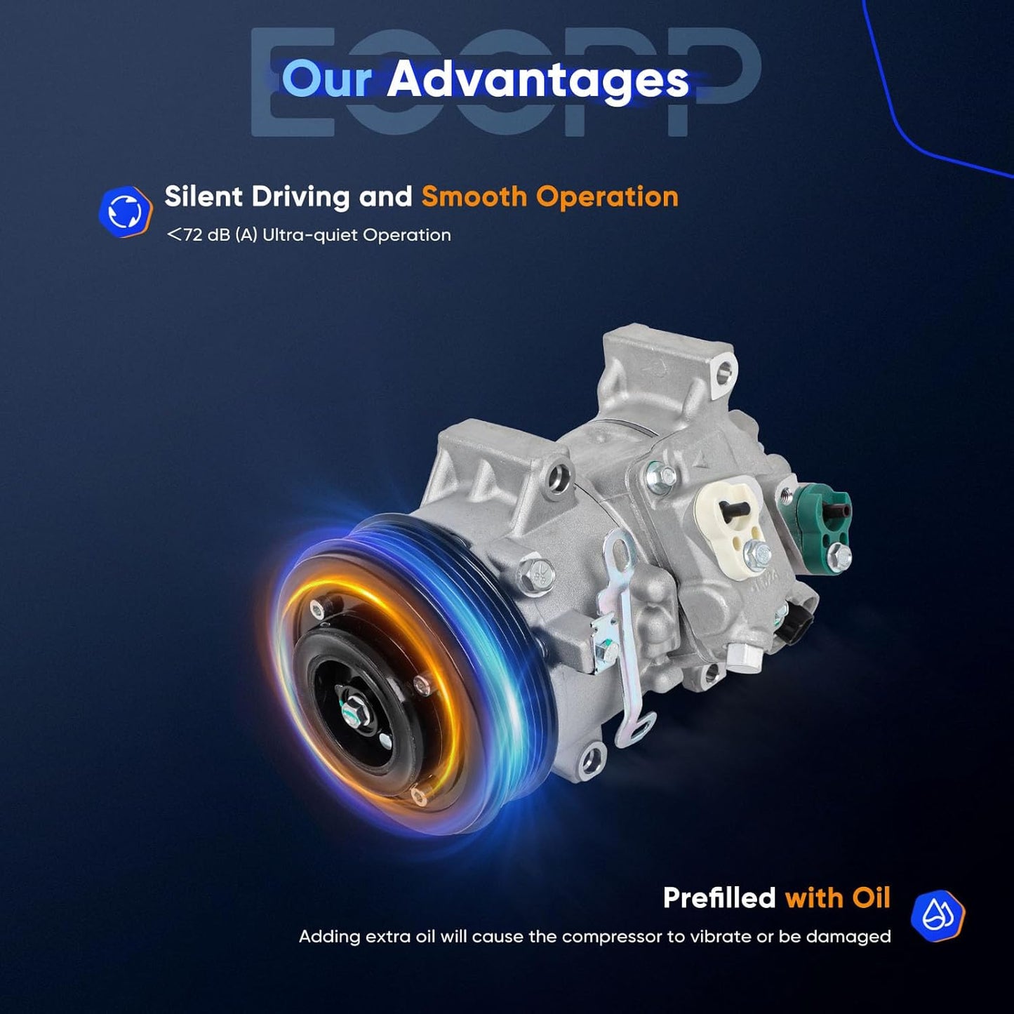AC Compressor with Clutch for Toyota Corolla Matrix 1.8L 2009-2010 & Scion xD 1.8L 2008-2014