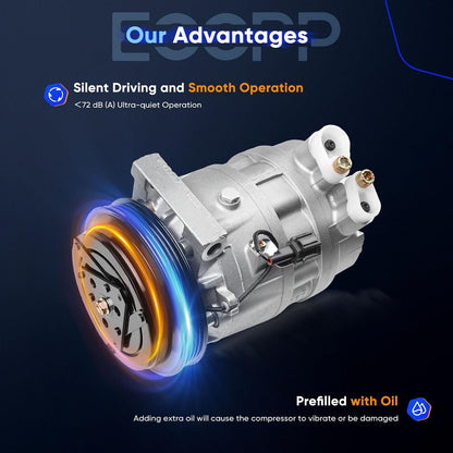 AC Compressor with Clutch Compatible with 2001–2004 Nissan Pathfinder 3.5L & 2001–2003 Infiniti QX4 3.5L