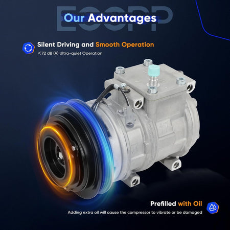 A/C Compressor with Clutch – Compatible with Toyota 4Runner 2.7L & 3.4L (1996-2002) - KUDUPARTS