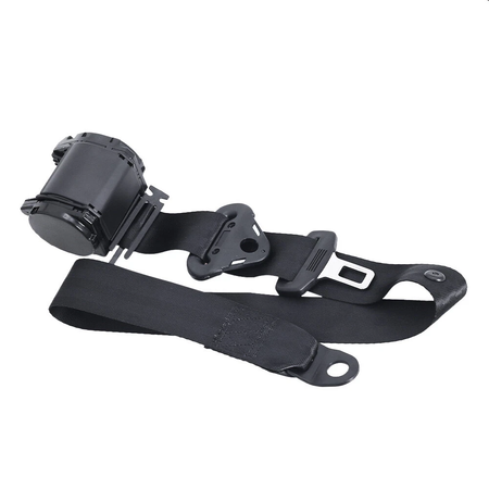 2 Sets Retractable 3 Point Safety Seat Belt Straps Car Vehicle Adjustable Belt Kit ZL85FW - KUDUPARTS