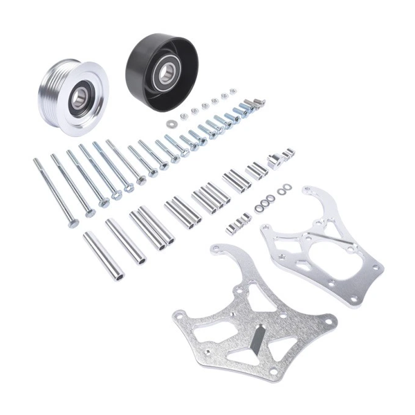 A/C Compressor Bracket TD944-Silver-T for GM Engine LSX LS1 LS2 LS3 LS6 L76 Sanden 508 709 - KUDUPARTS