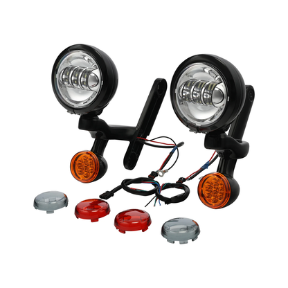 Auxiliary Spot Fog Light Turn Signal Bracket for Harley Touring Road Glide King - KUDUPARTS