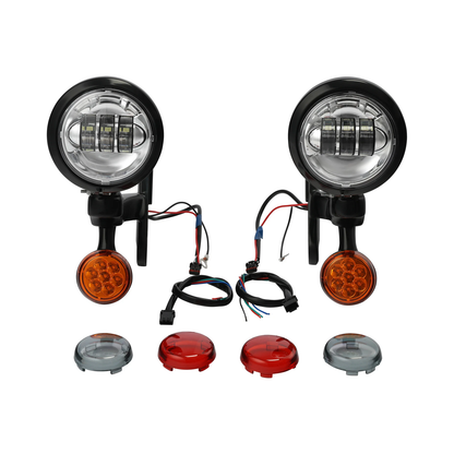 Auxiliary Spot Fog Light Turn Signal Bracket for Harley Touring Road Glide King - KUDUPARTS