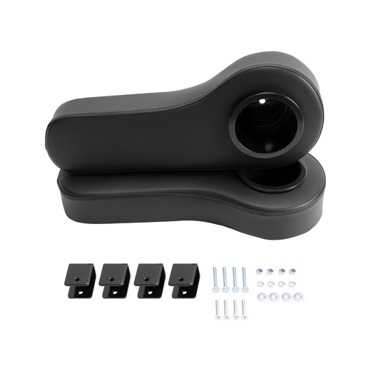 Black Armrest with Cup Holder for Club Car EZGO Yamaha Golf Cart - KUDUPARTS