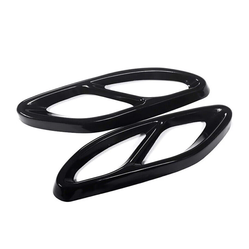 Black Rear Stainless Steel Bumper Pipe Cover for Mercedes-Benz A B C E CLA GLC GLE GLS CLS Class 2015-2024