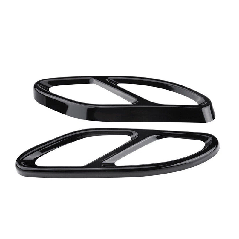 Black Rear Stainless Steel Bumper Pipe Cover for Mercedes-Benz A B C E CLA GLC GLE GLS CLS Class 2015-2024