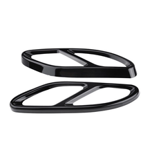 Black Rear Stainless Steel Bumper Pipe Cover for Mercedes-Benz A B C E CLA GLC GLE GLS CLS Class 2015-2024