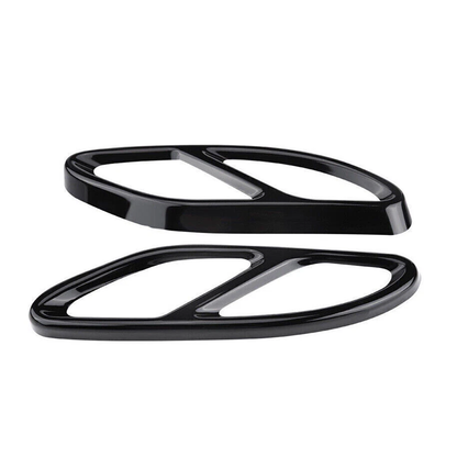 Black Rear Stainless Steel Bumper Pipe Cover for Mercedes-Benz A B C E CLA GLC GLE GLS CLS Class 2015-2024