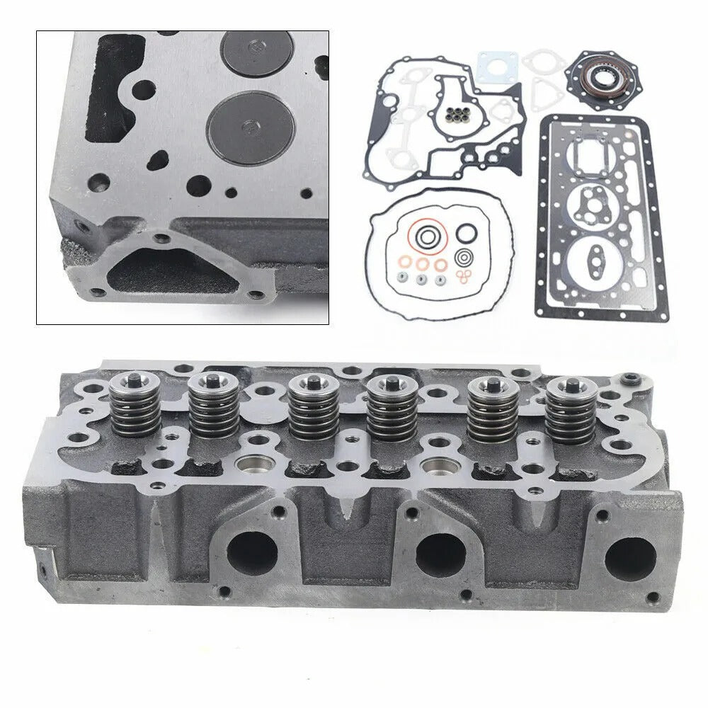 Complete Cylinder Head and Full Gasket Kit 7247453 for Kubota Engine D902 Bobcat Mini Track Loader MT55 MT85 - KUDUPARTS