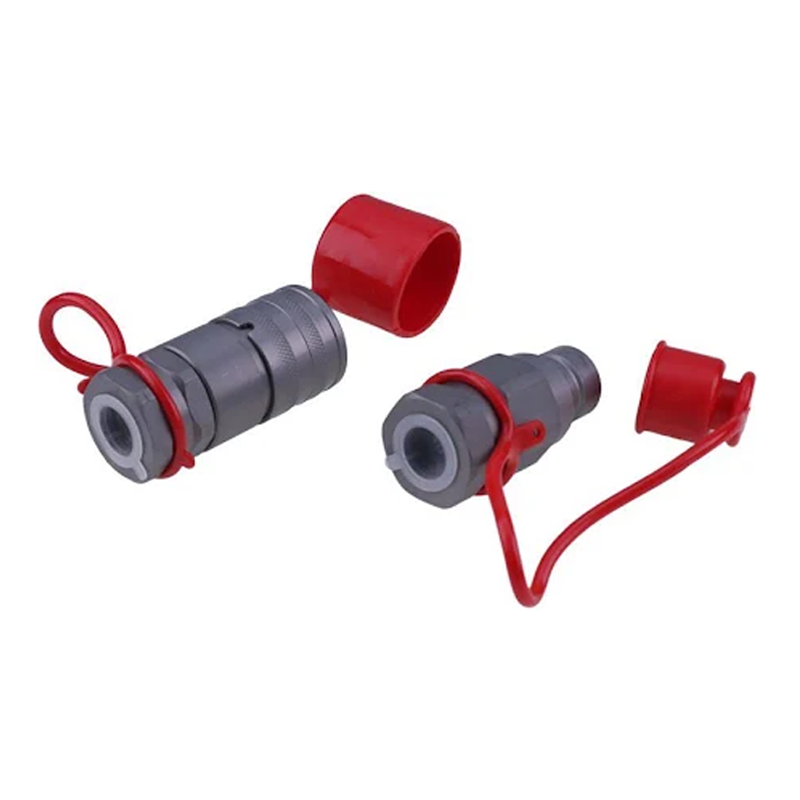 For Skid Steer Loader 1/2" NPT Thread 1/2" Hydraulic Flat Face Quick Connect Coupler Set - KUDUPARTS